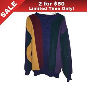 [Sale: 2 for $50!] Claybrooke Colorblock Striped Sweater - Size Medium 0225
